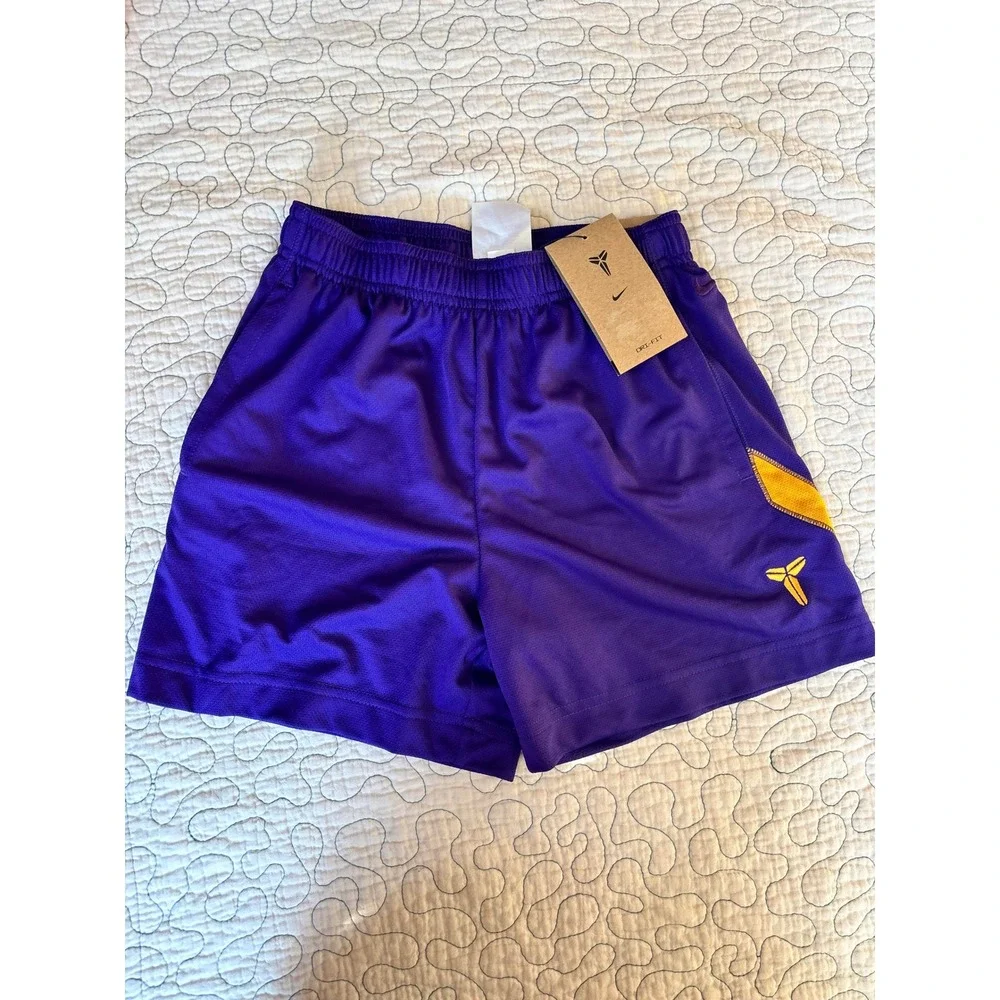 Nike Kobe Bryant Boys Dri-FIT Basketball Shorts Purple Size Small